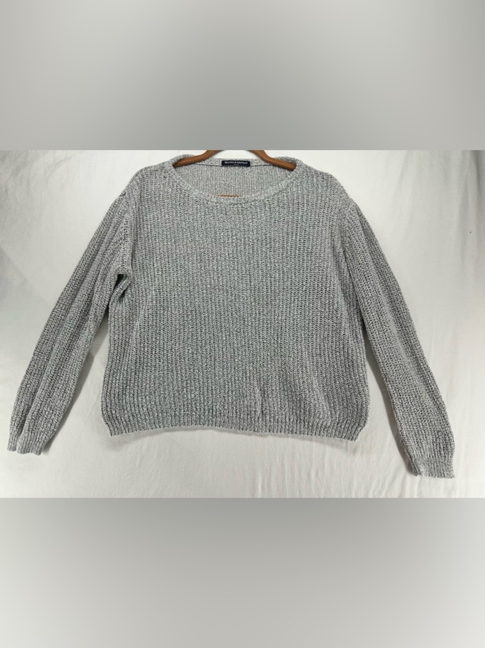 Brandy Melville Gray Knit Sweater Classic Relaxed Crewneck One Size